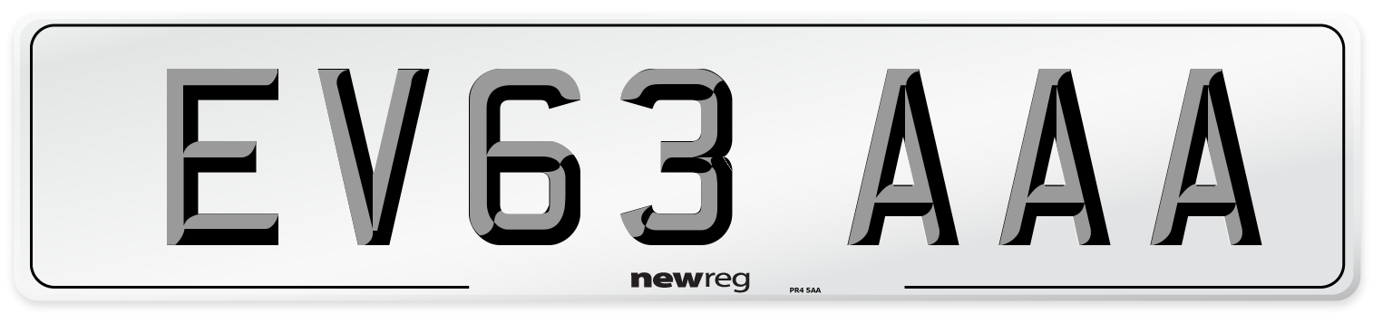EV63 AAA Number Plate from New Reg